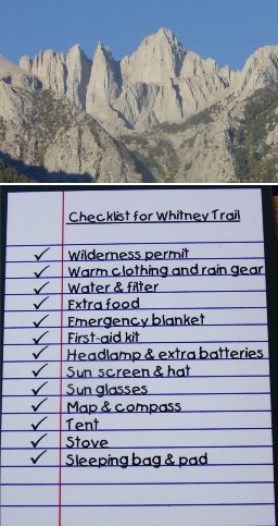 [Mount Whitney and checklist]