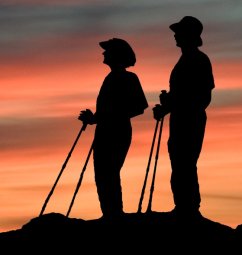 [Pole Hiker's silhouette]