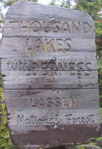 [Thousand Lakes Wilderness sign]