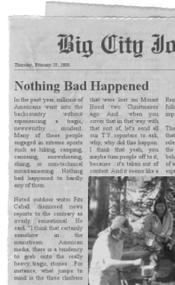 [Boring story in the newspaper?]